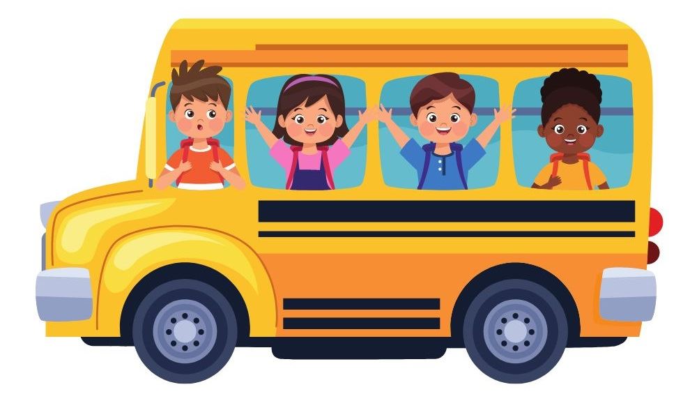  school bus with kids in it